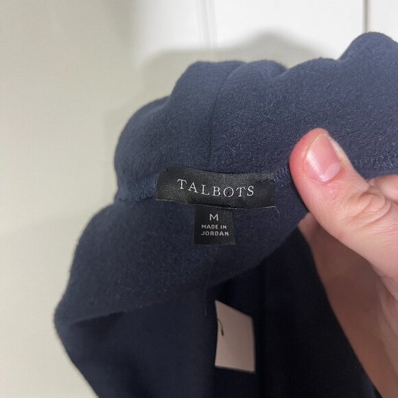 Talbots Fleece Mockneck Sweater Navy Blue Size Medium Cozy Warm NWT - Picture 9 of 10